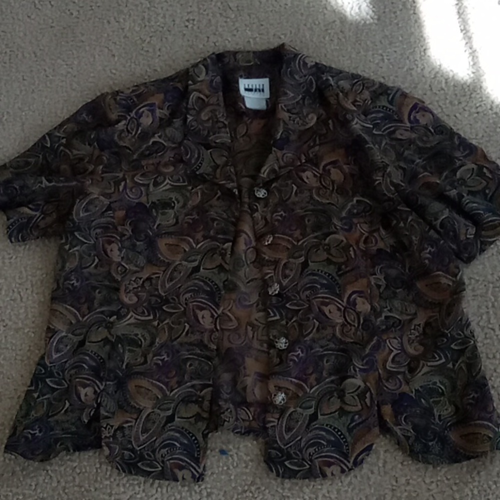 Leslie Fay Dresses Petite Short Sleeve Button Up